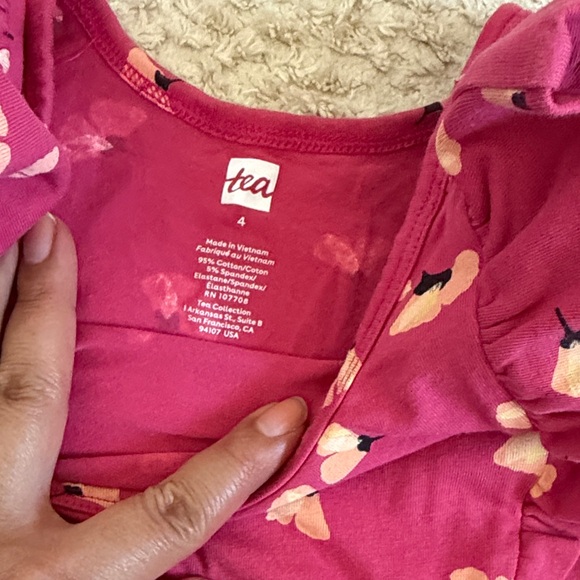 Tea Collection Ruffle Shoulder Ballet Dress in Gingko Pattern - Picture 6 of 9